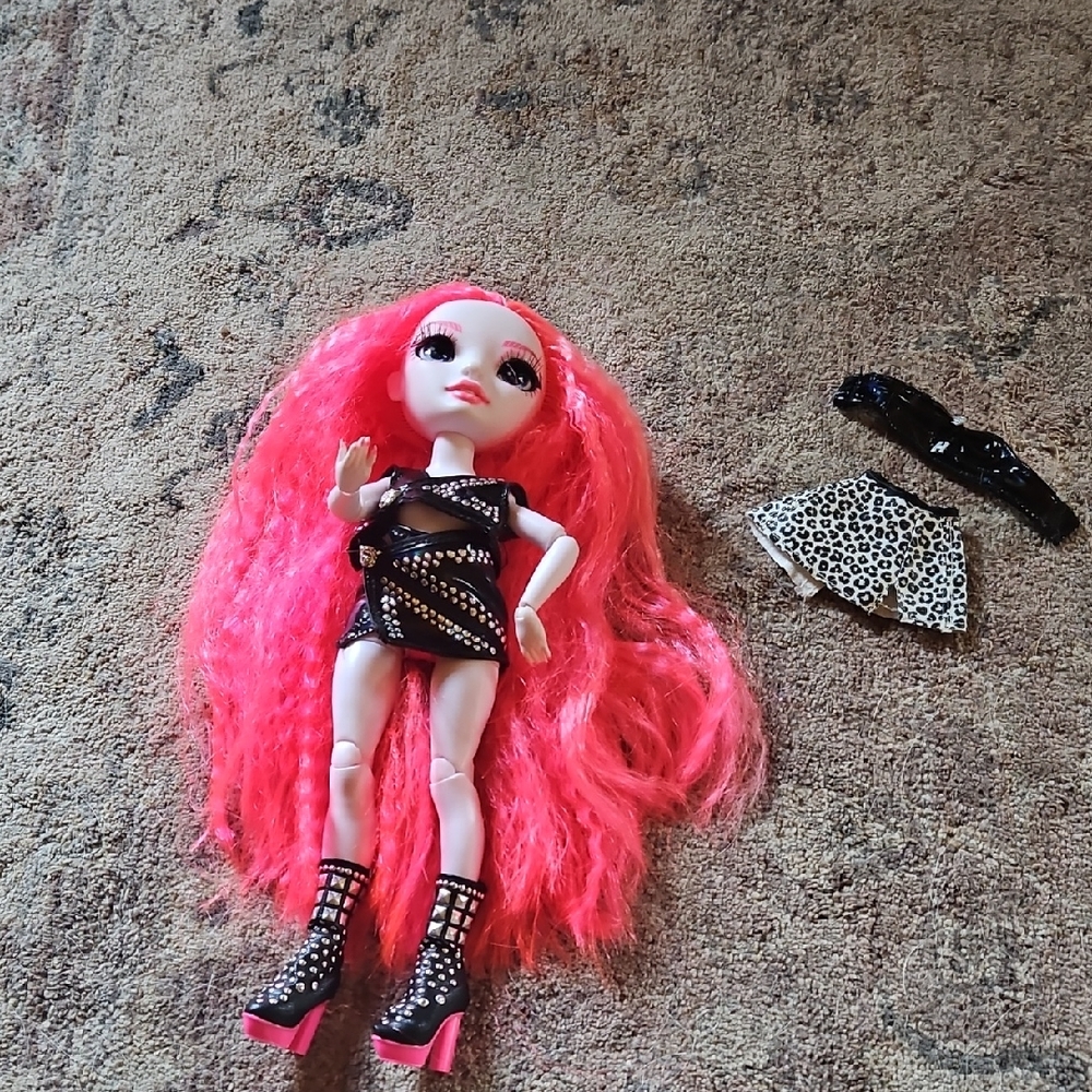 Fashion Doll with Pink Hair and Accessories